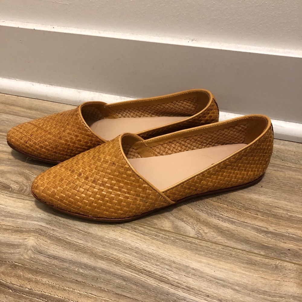 Yellow gold Aldo woven slip ons flats